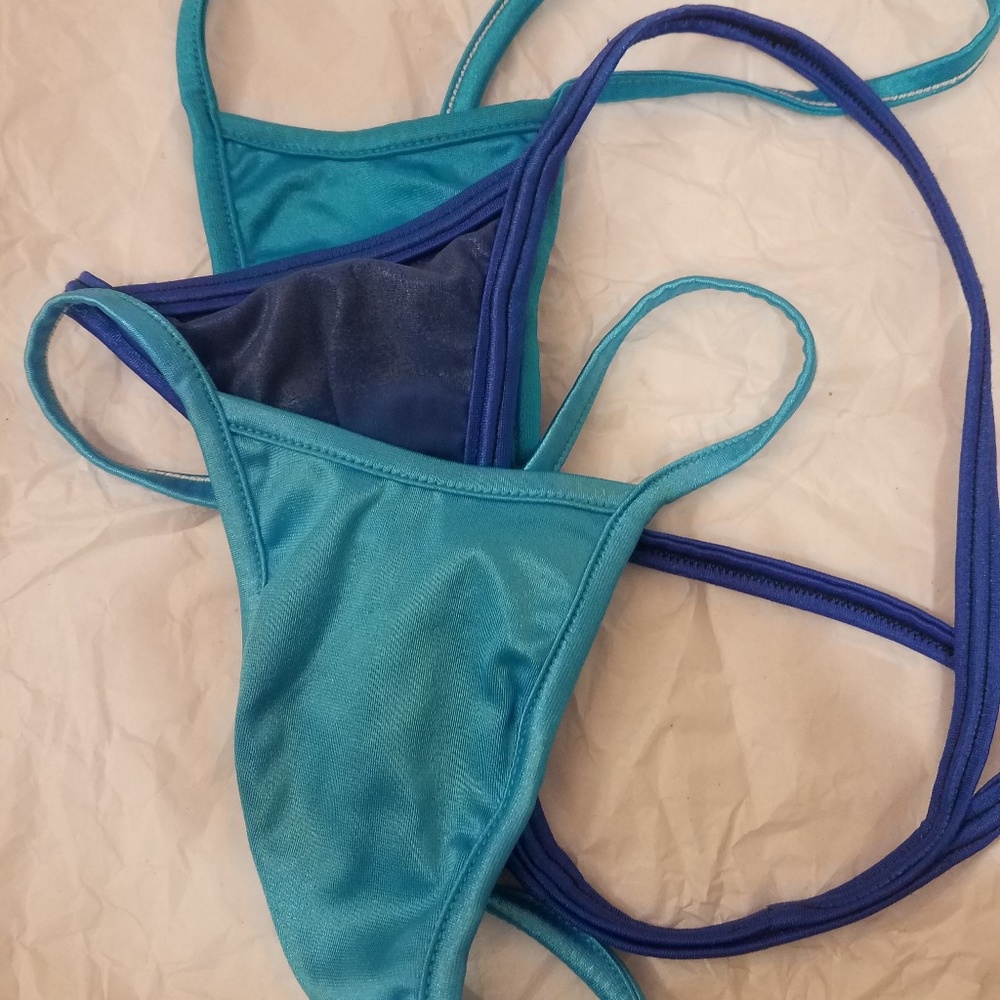 Three blue thongs
